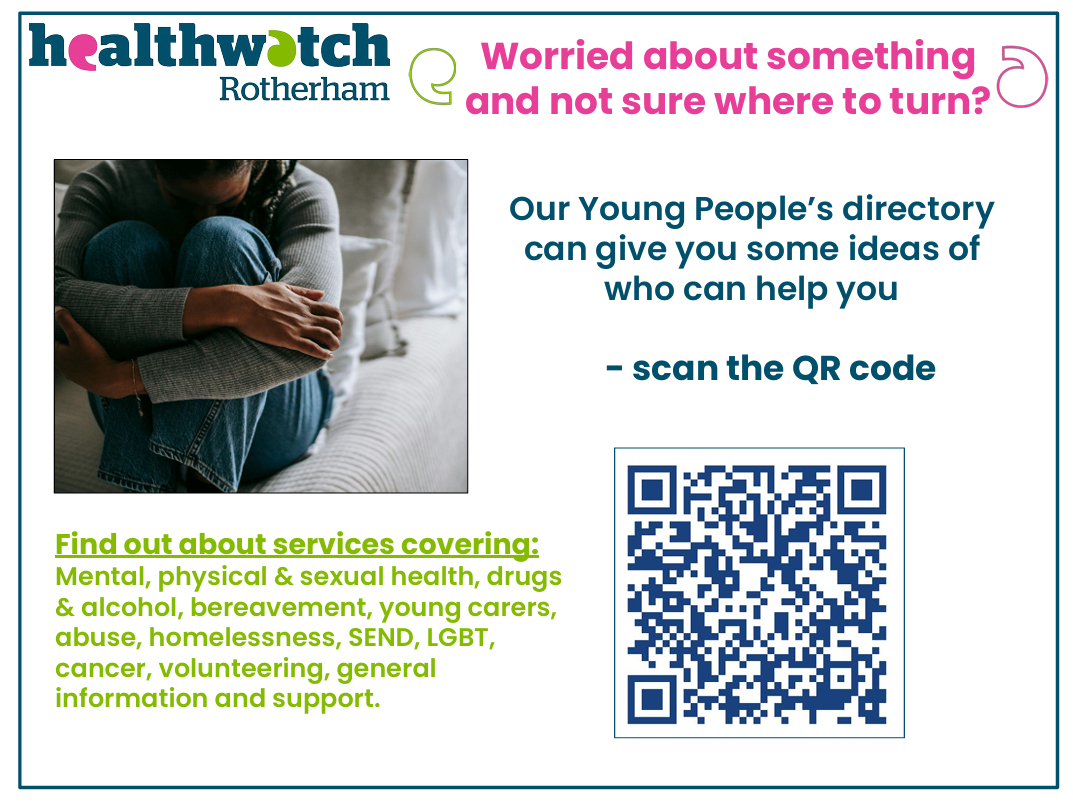 Poster with QR code for our young people's directory