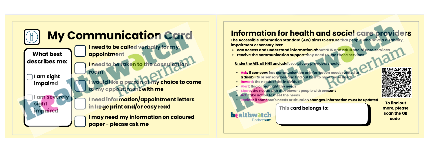 Watermarked Template: Communication Card 