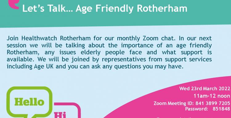 event poster on age friendly rotherham