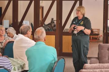 Yorkshire Ambulance Service talking to a group