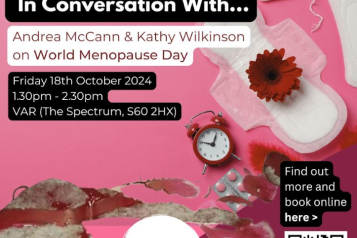 Poster for world menopause day chat event