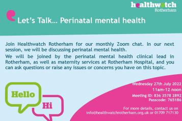 event poster on perinatal mental health