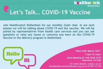 Let's Talk event discussing the Covid-19 vaccines available