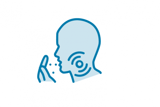 Graphic of person coughing