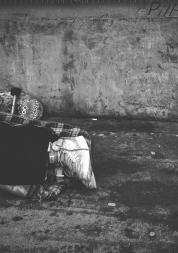 person sleeping on the street